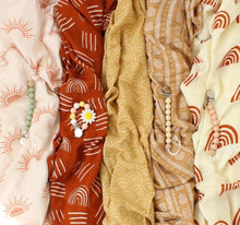 Load image into Gallery viewer, Cream and Rust rainbow-100% organic Bamboo cotton swaddles