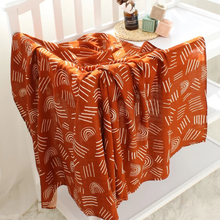 Load image into Gallery viewer, Rust Rainbow-100% organic Bamboo cotton swaddles
