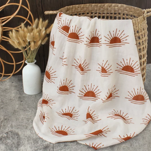 Load image into Gallery viewer, Rust Sun-100% organic Bamboo cotton swaddles